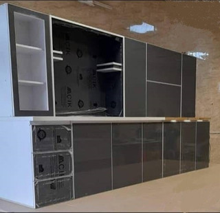کابینت تمام mdf هایگلاس طوسی