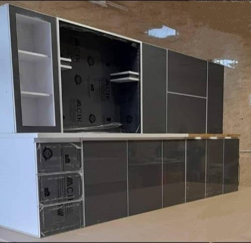 کابینت تمام mdf هایگلاس طوسی